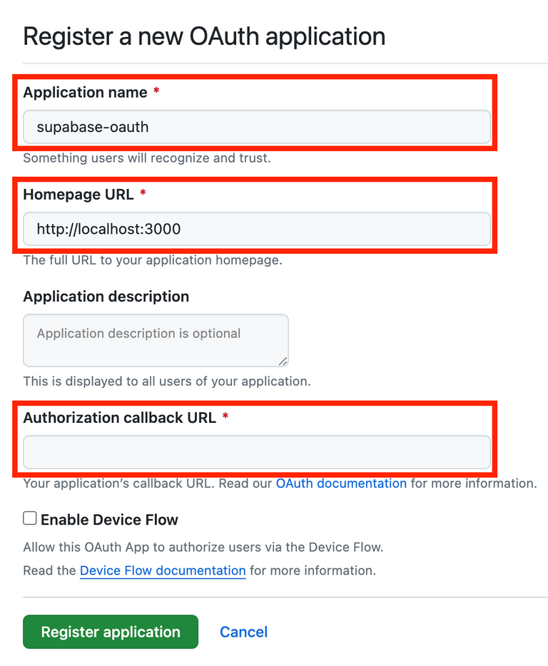 github settings oauth callback